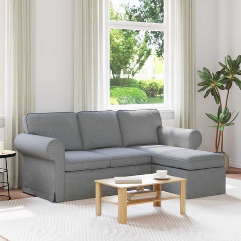 Sofa Hellgrau 195 x 138 x 80 cm Stoff (1/5)