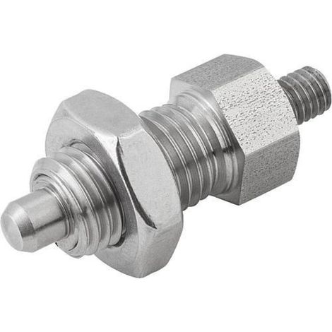 KIPP Arretierbolzen ohne Rastnut Gr.0 D1=M08x1 Form F Edelstahl ungehärtet (1/3)