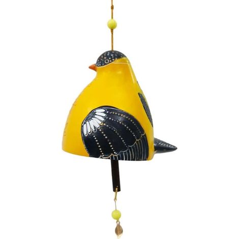 Kreative Gartendekoration Singvogel Glocke Windspiel Anhänger Tier Deko Hof Künstlerisch Bemalt Harz Vogel