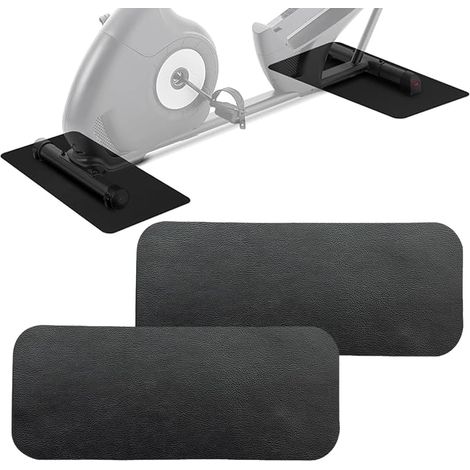 Lot de 2 tapis de protection de sol pour appareils de fitness - Antidérapants - Avec surface en nappa - Pour vélo d'appartement et salle de gym à domicile (1/5)