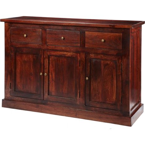 Jaipur Dark Mango Large Sideboard - Solid Mango Wood - L50 x W135 x H90 cm