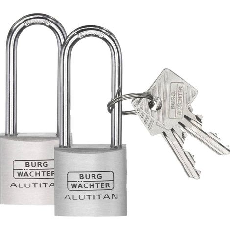 Burg Wächter 36141 Cadenas 20.90 mm fermeture universelle aluminium avec serrure à clé C308082