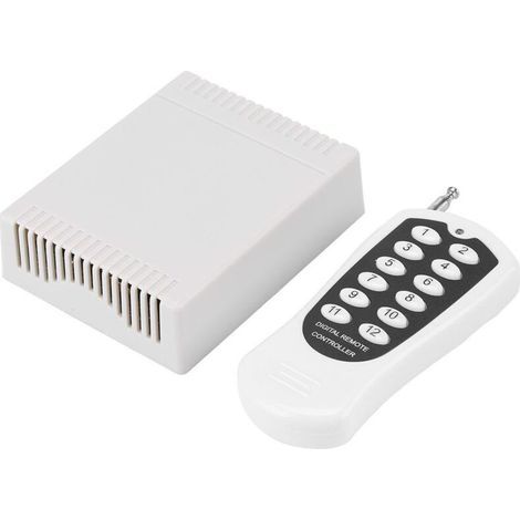 Commutateur RF sans Fil DC 12V Relais 12 Canaux Télécommande sans Fil RF Émetteur et Récepteur (1/4)