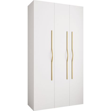 Armario Hartford 563, Blanco, 246x130x42cm, Puertas de armario: Con bisagras, Número de estantes: 6
