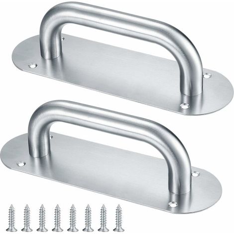 2 sliding door handles, sliding door handle with stainless steel plate, pull door handles, door handle, cabinet handles, sliding door handle, barn door handle, door handle plate wooden cabinet - 200 (1/5)