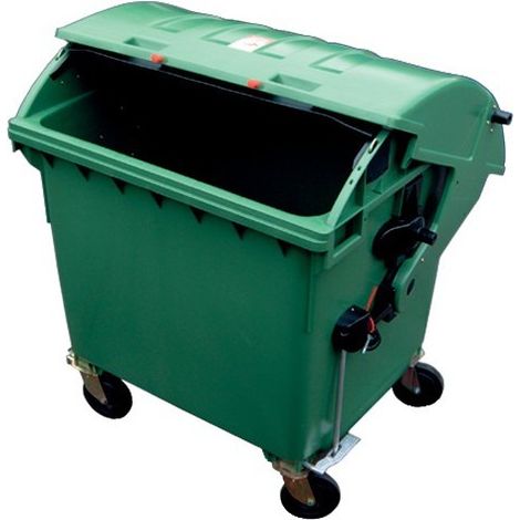 Contenedor basurero plástico 1,1 m3 con tapa verde