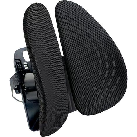 Coussin Lombaire pour Chaise de Bureau, Support Dorsal en Maille Respirante, Ergonomique et Réglable, Relaxant pour Voiture et Bureau, Noir (1/5)