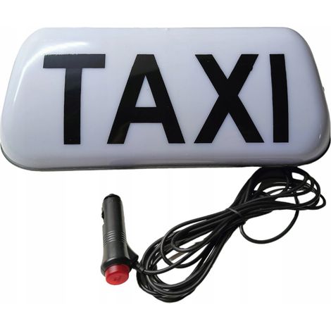 Lámpara LED blanca para taxi con inscripción de gallo y enchufe magnético para encendedor. (1/5)