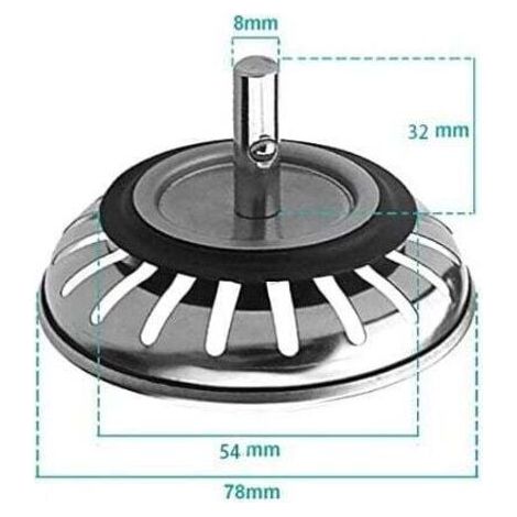 Panier amovible diamètre de l'acier inoxydable 78 mm accessoires pour évier de cuisine mise à l'eau fermeture de parapluie couvercle de lavabo (1/3)