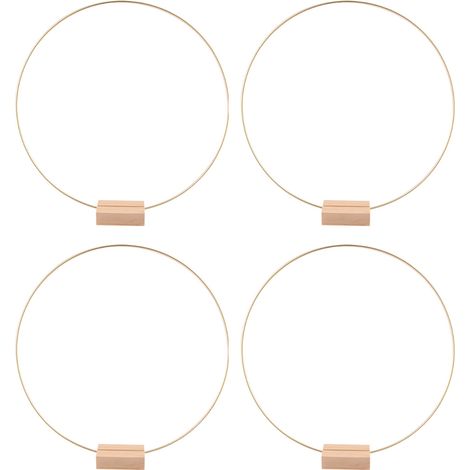 Anneau Métal - Support Bois - Pour Couronne Déco Mariage Noël DIY - Diamètre 20 cm - Lot de 4 (1/5)