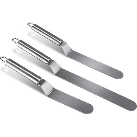 Spatole angolate con lame flessibili in acciaio inox: uno strumento professionale per smaltatura e decorazione perfette. Impugnatura ergonomica. (1/5)