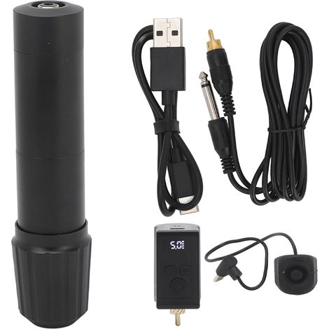 Kit tatouage sans fil compact - Alimentation 1450mAh avec connecteur RAC, 2 modes, noir (1/5)