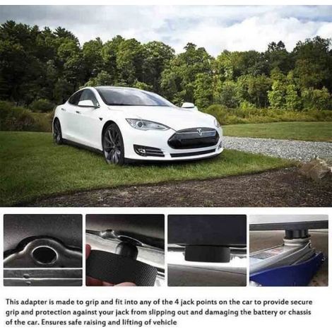 CRIC 4 Pices Tampon Cric Compatibles avec Tesla Model 3 S X Y 4 Support de Cric Tesla avec 1 Bote de Rangement Cale Levage CRIC (1/4)