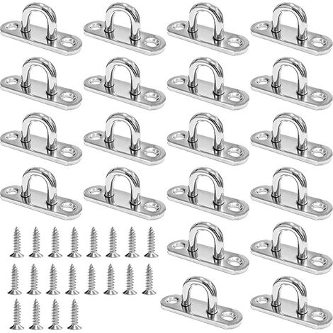 20 œillets M5 en acier inoxydable, pour suspendre des objets, œillets de fixation murale, crochets pour œillets (avec vis) (1/5)