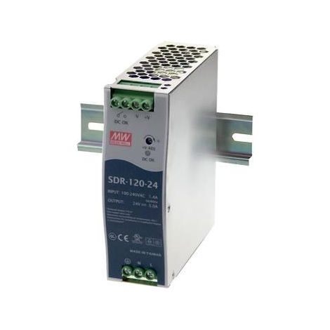 Alimentatore Mean Well SDR 120 12 volt nero 120 watt