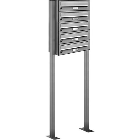 5er V2A Edelstahl Standbriefkasten Anlage Freistehend (1/5)