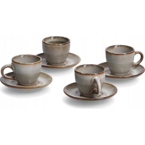 Zeller Set di eleganti tazzine taupe 60 ml