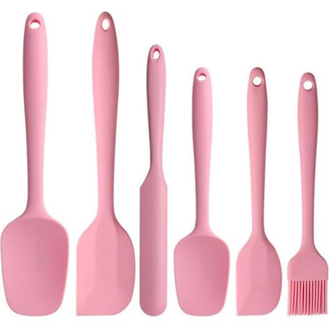 Set di 6 spatole e raschietti in silicone per torte e creme con pennello per olio, resistenti alla corrosione. (1/5)