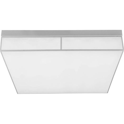 Plafonnier plafonnier lampe de salon lampe de salle à manger lumière de couloir, dimmable, métal blanc, LED 36W 2200Lm blanc chaud, LxPxH 60x60x12cm