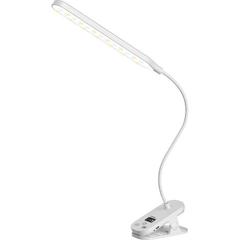Lampe de bureau LED blanche rechargeable et réglable , lampe portable