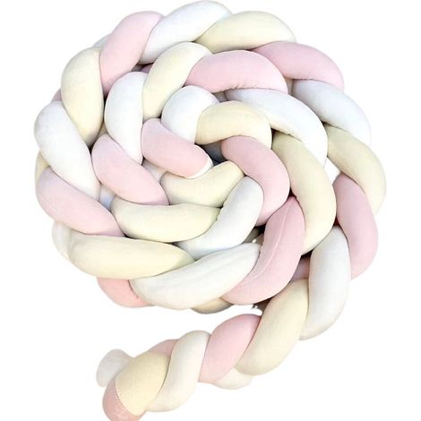 Cuscino decorativo, morbido cuscino decorativo intrecciato, disponibile per divano (bianco beige rosa 13+14+69,200 cm)