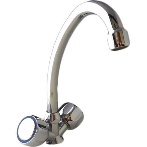 Bagnoclic – Robinet pour caravane et camping – Bec pivotant haut en laiton chromé – Compact pour espaces réduits – Installation facile (1/3)