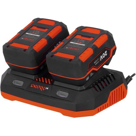 Dnipro-M Kit 2 Baterías 20V 4Ah BP-240 + Cargador FC-230 Pack Pro DM20 Autonomía Máxima para Herramientas Inalámbricas