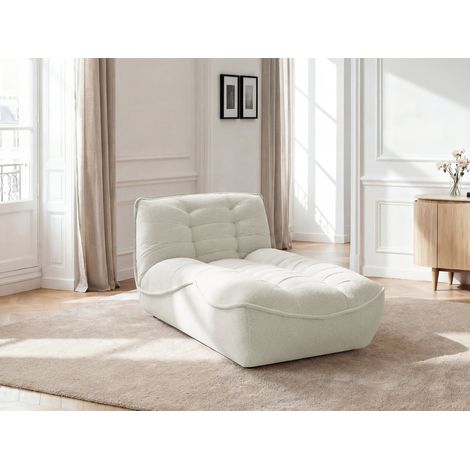 BOBOCHIC - Méridienne pour canapé modulable SERENA tissu chiné Blanc