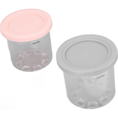 Lot de 2 pots à glace de 600 ml Ninja NC299AMZ NC300s, gris et rose