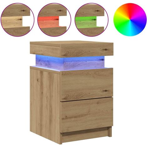 Maison Exclusive - Comodini con LED 2pz Rovere Artigianale 40x30x40 cm Truciolato