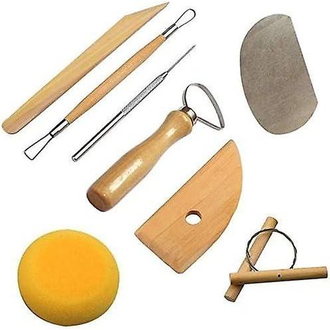 Ensemble de 8 outils de sculpture pour potiers
