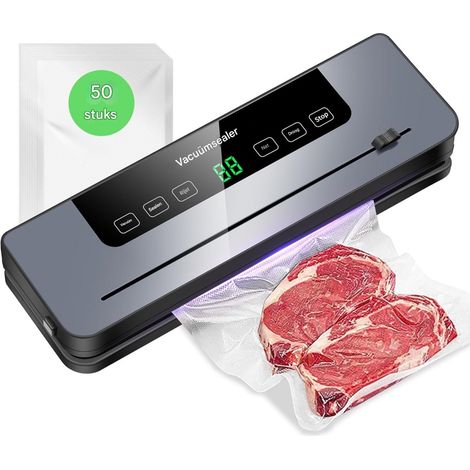 Scelleuse Sous Vide - 6 Régles De Fonctionnement - Avec Affichage Numérique Et Coupeur Intégré - Pour Maison Et Professionnels - 50 Sachets Inclus