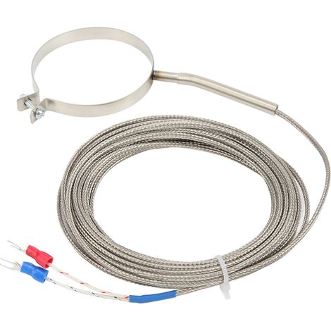 Thermocouple K Type 60mm inox 0-400°C capteur température fileté industriel 5m / 16,4ft (1/5)