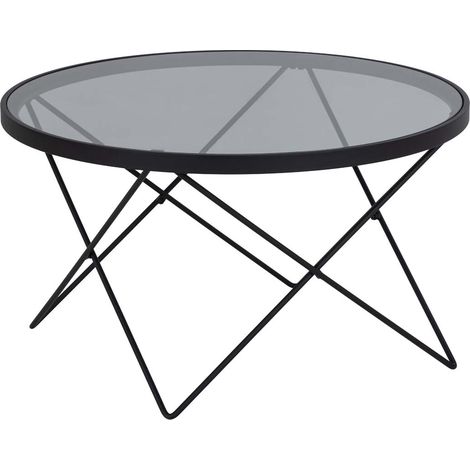 Cuxton Couchtisch Glas Ø80cm grau.