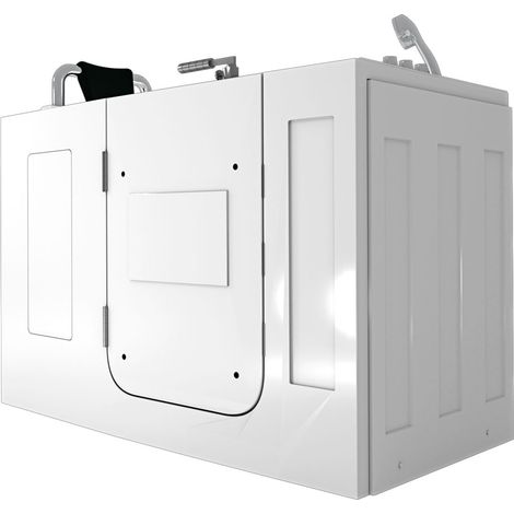 Sitzwanne Whirlpool Badewanne mit Tür S07WP-TH-A-L 140x76cm (1/5)