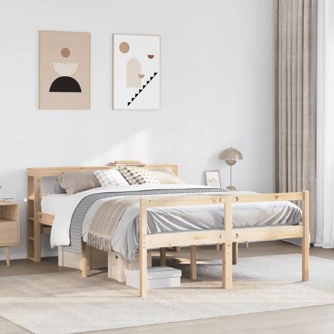 Letto per Anziani con Testiera 160x200 cm Legno Massello Pino vidaXL (1/4)
