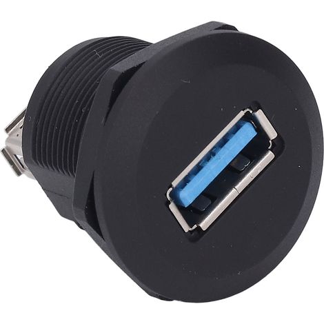 Adaptateur traversant USB 3.0 femelle-femelle pour montage sur panneau, étanche avec capuchon anti-poussière. (1/5)