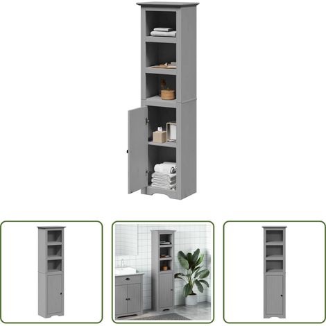 Holzschrank - Badschrank BODO Grau 44x30x160 cm (1/5)
