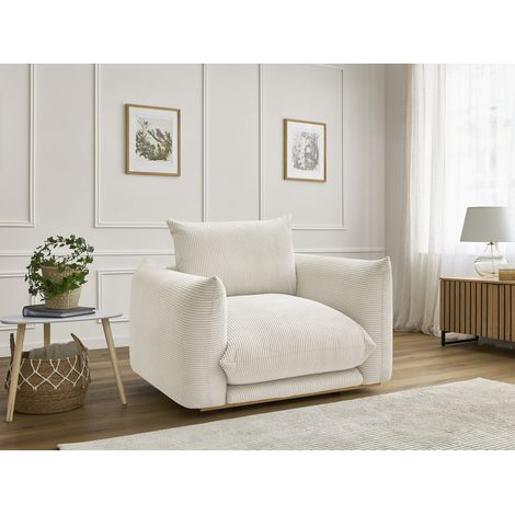 BOBOCHIC - Fauteuil ERNEST tissu velours côtelé Beige (1/5)