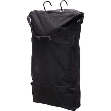 Borsa portabriglia in nylon con tracolla e tasca, comodi ganci in metallo