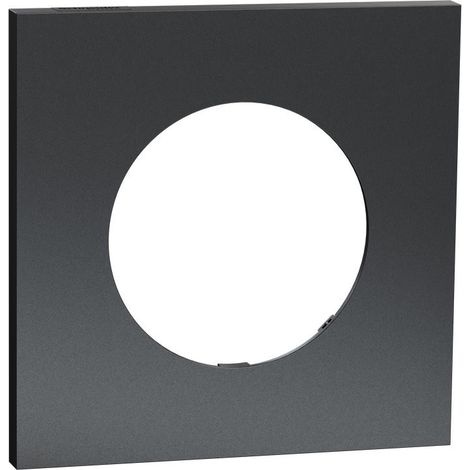 Plaque Odace Perle noire Métal support noir 1 poste (S912702)