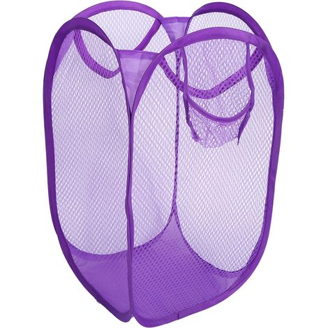 1 Cesta de ropa plegable, de nailon resistente, con asas de transporte y amplia abertura, para el baño. (1/5)
