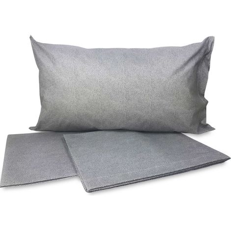 COMPLETO lenzuola LENZUOLO NEW BOY grigio PURO COTONE 1 piazza e mezza