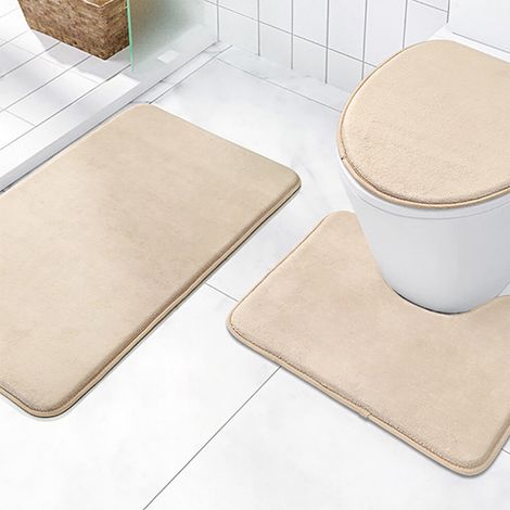 Ensemble de tapis de bain Clearance 3 pièces, tapis de toilette, tapis de bain à séchage rapide, tapis de bain pour salle de bain (1/3)