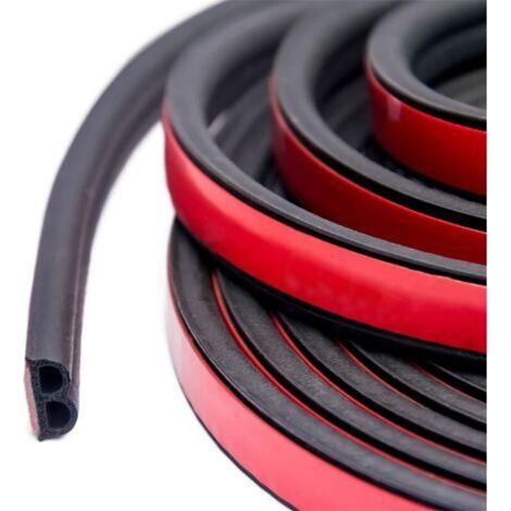 Joint d'étanchéité autocollant universel pour voiture, 10 m, 13,5 mm de large x 0,6 mm d'épaisseur, pour portes et fenêtres avec capot moteur (2 rouleaux de 5 m chacun)