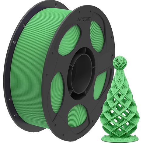 Filamento per stampante 3D, finitura opaca, facile rimozione dei supporti, 1 kg, verde. (1/2)