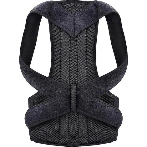 Correcteur de posture ajustable, soutien dorsal, orthèse d'épaule et de dos, correcteur de posture, correcteur de colonne vertébrale, ruban adhésif de correction posturale - noir (L) (1/5)