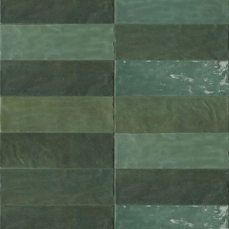 Carrelage effet Zellige Vert 20x6,5x0,85 cm Brillant Orisel - Mur intérieur (vendu par carton de 0,5 m²) - RO'MA CARRELAGE