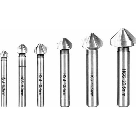 VURAHOME - pièces HSS 90° 3 Flûte Fraise Ensemble 1/4 Flush Flush Fraise 6 Bit Shank Fraise Ensemble (1/5)