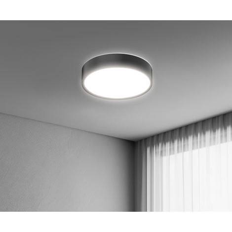 Plafón led century blanca luxe negro 24w luz seleccionable 3000k/4000k/6500k - bcl-2440ne